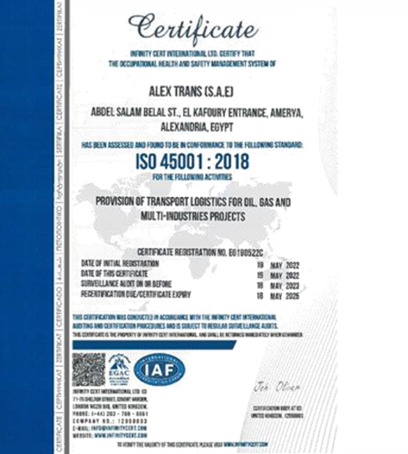 alex trans iso 14001 environmental certificate